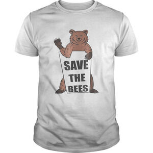 Save The Bees Grizzly Bear Funny Adorable Shirt
